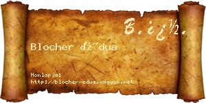 Blocher Édua névjegykártya